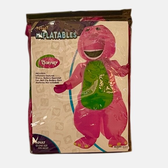 Barney Inflatable Adult Costume One Size Purple Dinosaur Halloween Cosplay - Picture 2 of 4